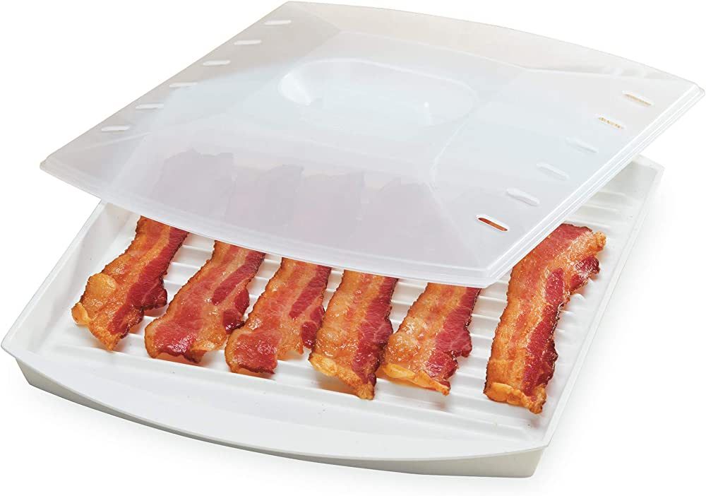 Progressive International Prep Solutions Microwavable Bacon Grill, White, 1 Piece | Amazon (US)