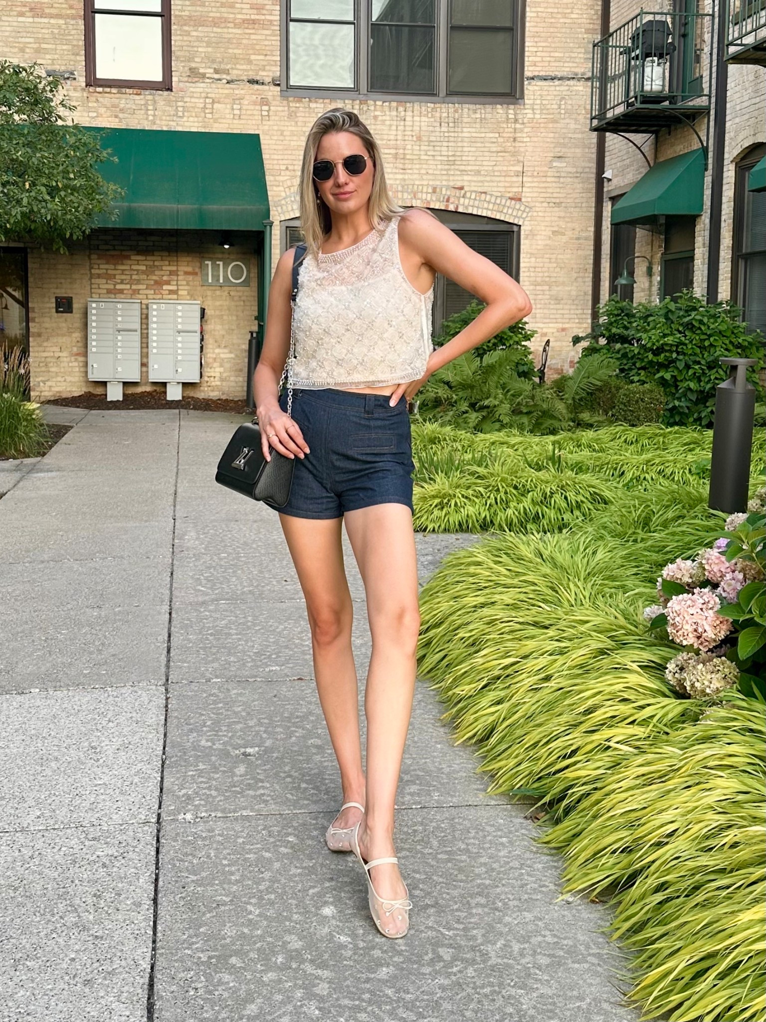 Summer outfit inspo - embellished top, high rise mini shorts, ballet flats 

#LTKSeasonal #LTKStyleTip #LTKFindsUnder50