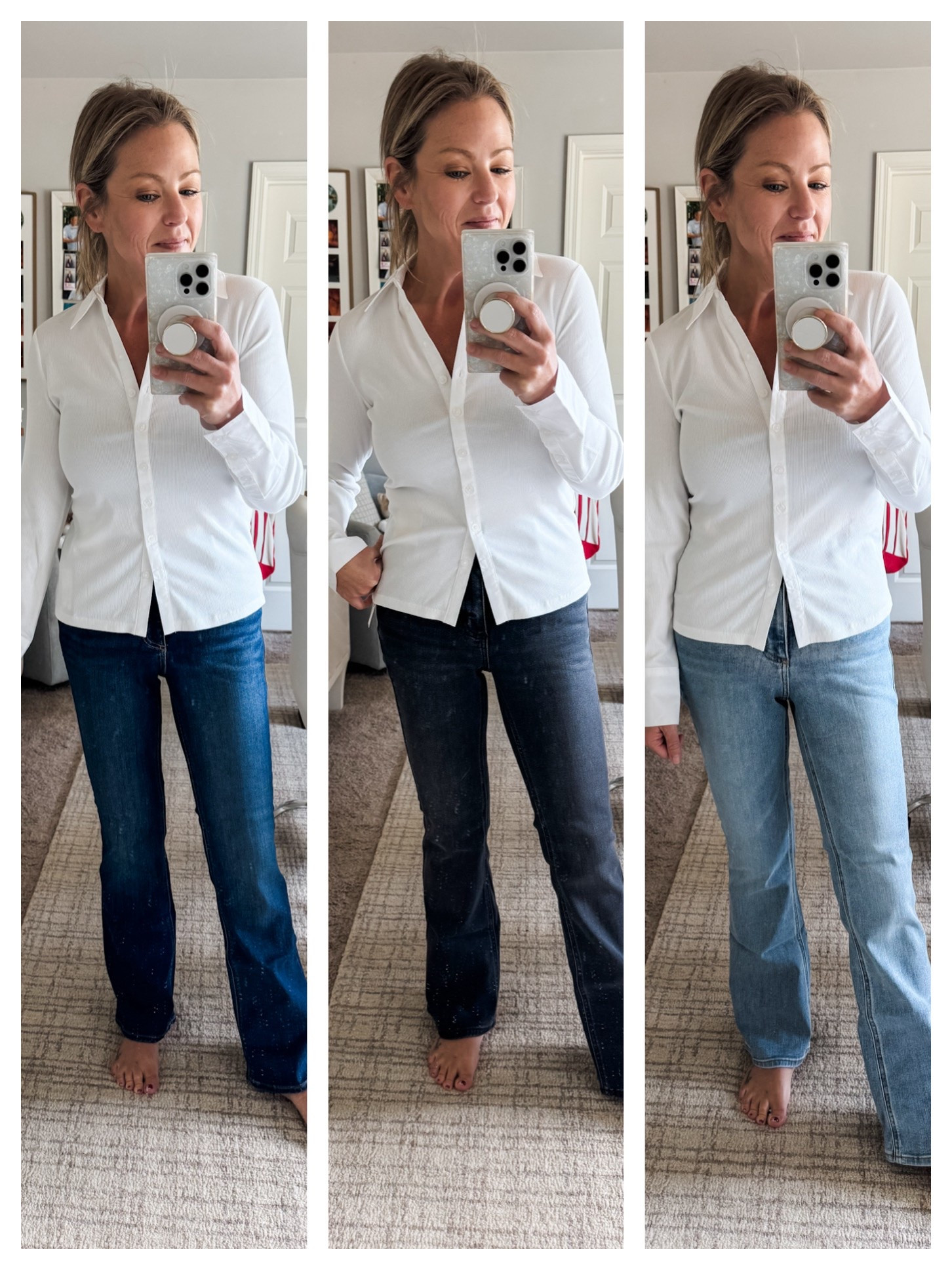 Those $19 high waisted bootcut jeans from Target! Can’t believe this deal today. So good I got em in all the colors. Stretch but rec. to size up one. Wearing a 4 shirt.

#LTKSaleAlert #LTKPetite #LTKOver40