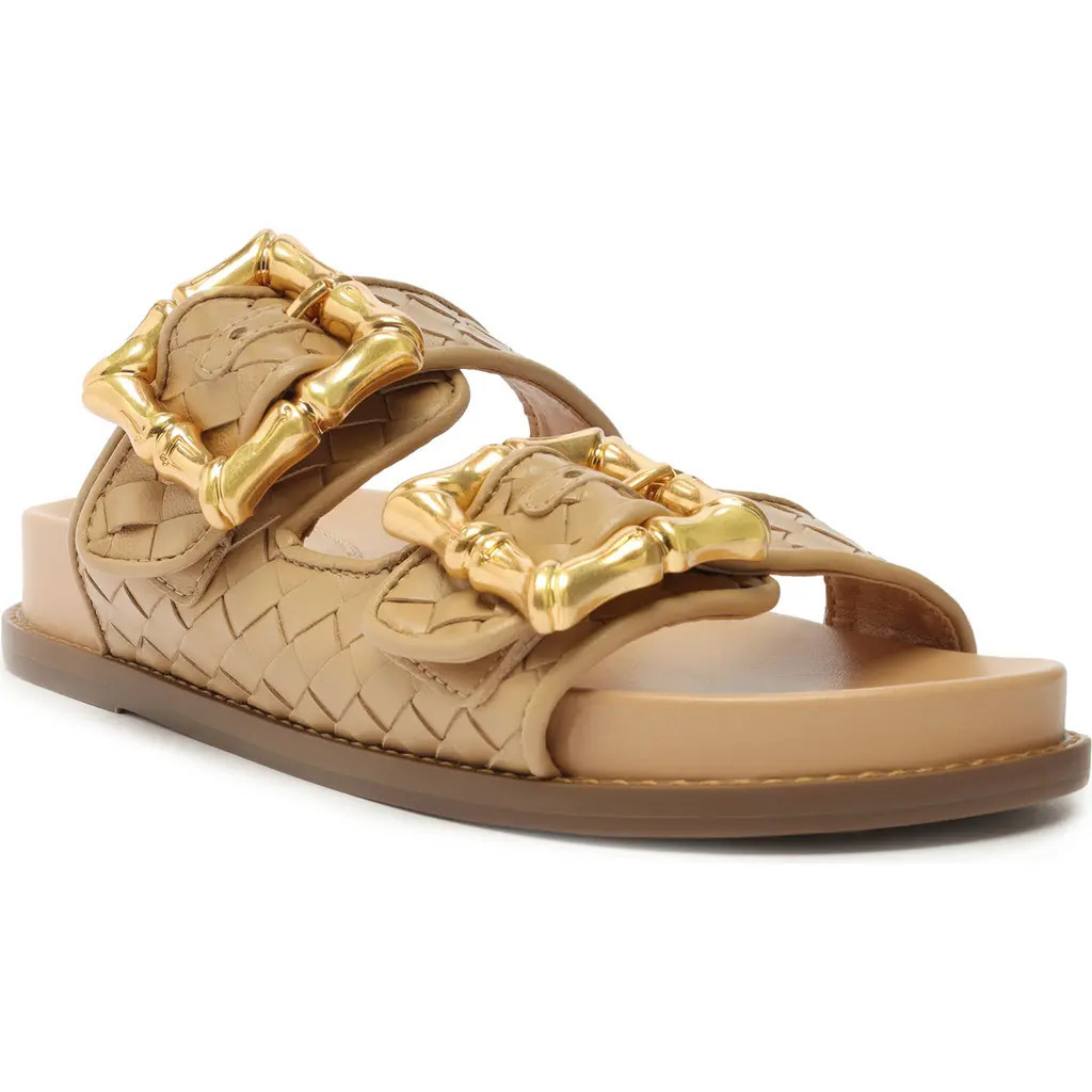 Schutz Enola Sporty Woven Strap Slide Sandal in Light Nude at Nordstrom, Size 10.5 | Nordstrom