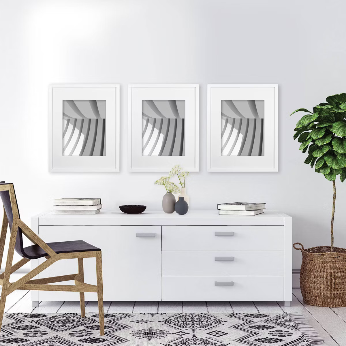 16" x 20" Matted to 11"x 14" Thin Gallery Frame White - Threshold\u2122: Modern Wall Decor, Bevel... | Target