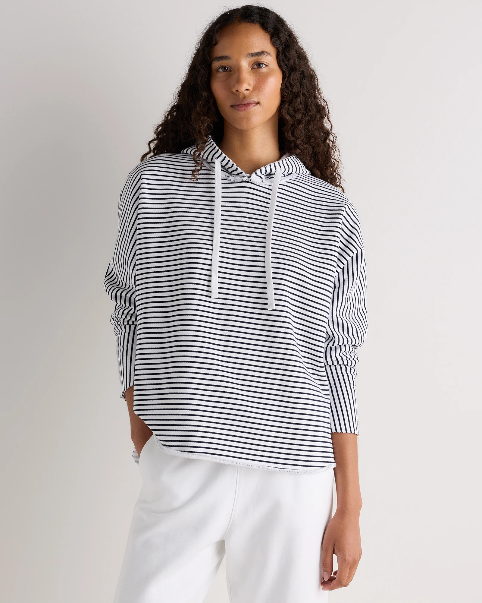 Quince | Women's Organic French Terry Hoodie in Classic White, Size XL, Organic Cotton | Quince