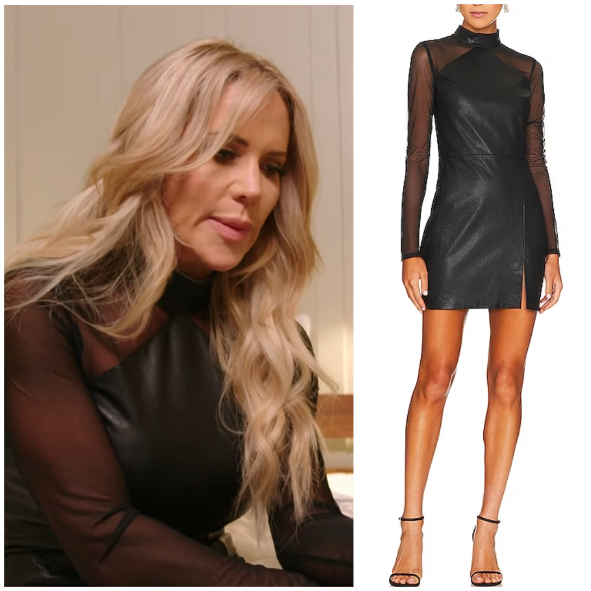 Jennifer Pedranti’s Black Leather and Mesh Dress