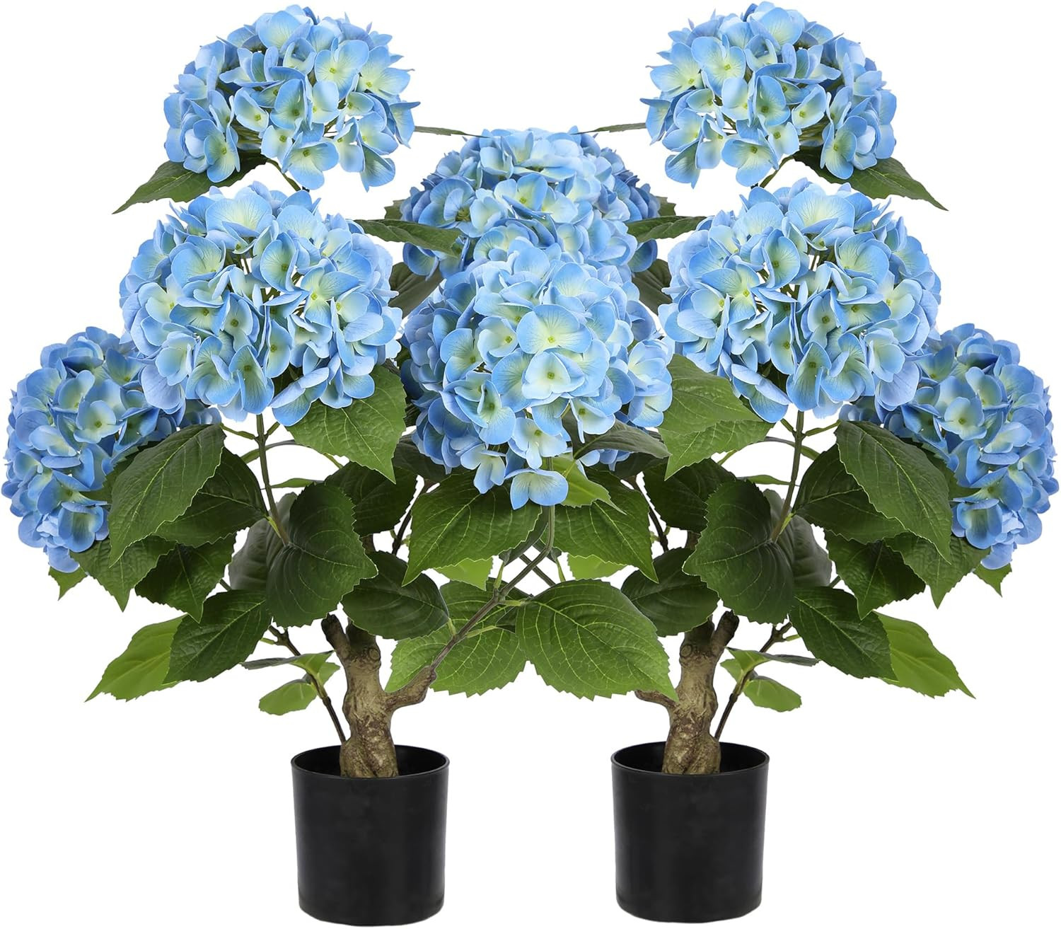 Nafresh 2FT Real Touch Faux Hydrangea Tree Outdoor, 2 Pack Blue Hydrangea Tree Artificial with Vi... | Amazon (US)