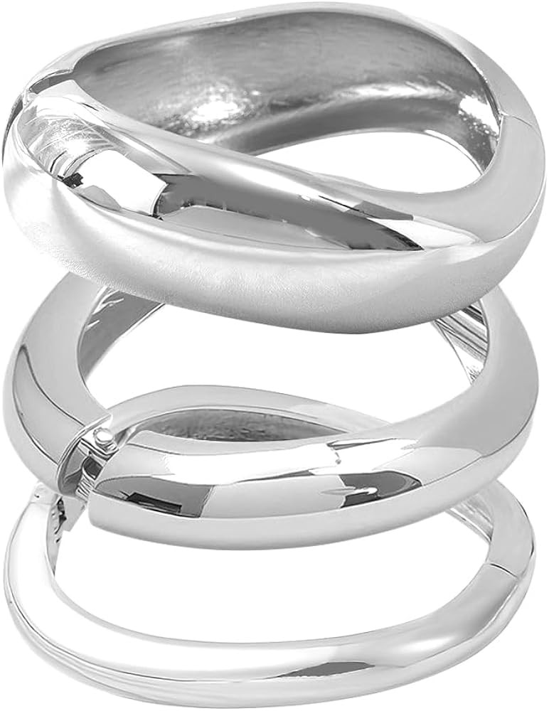 3 Stück Armband Damen Unregelmäßige Chunky Armreifen Minimalist Boho Mode Schmuck für Alltag ... | Amazon (DE)