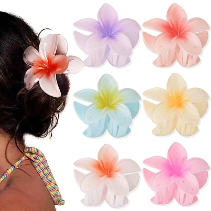 2023 New Flower Hair Clips,Hawaiian Flower Claw，Wonderful Gift,Strong Hold Claw Hair Clips for ... | Amazon (US)