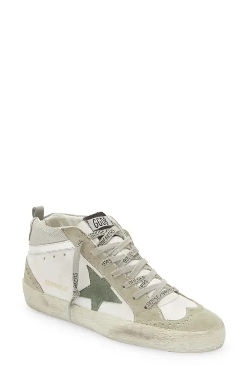 Golden Goose Midstar Sneaker in White/Silver/Ice/Military at Nordstrom, Size 9Us | Nordstrom