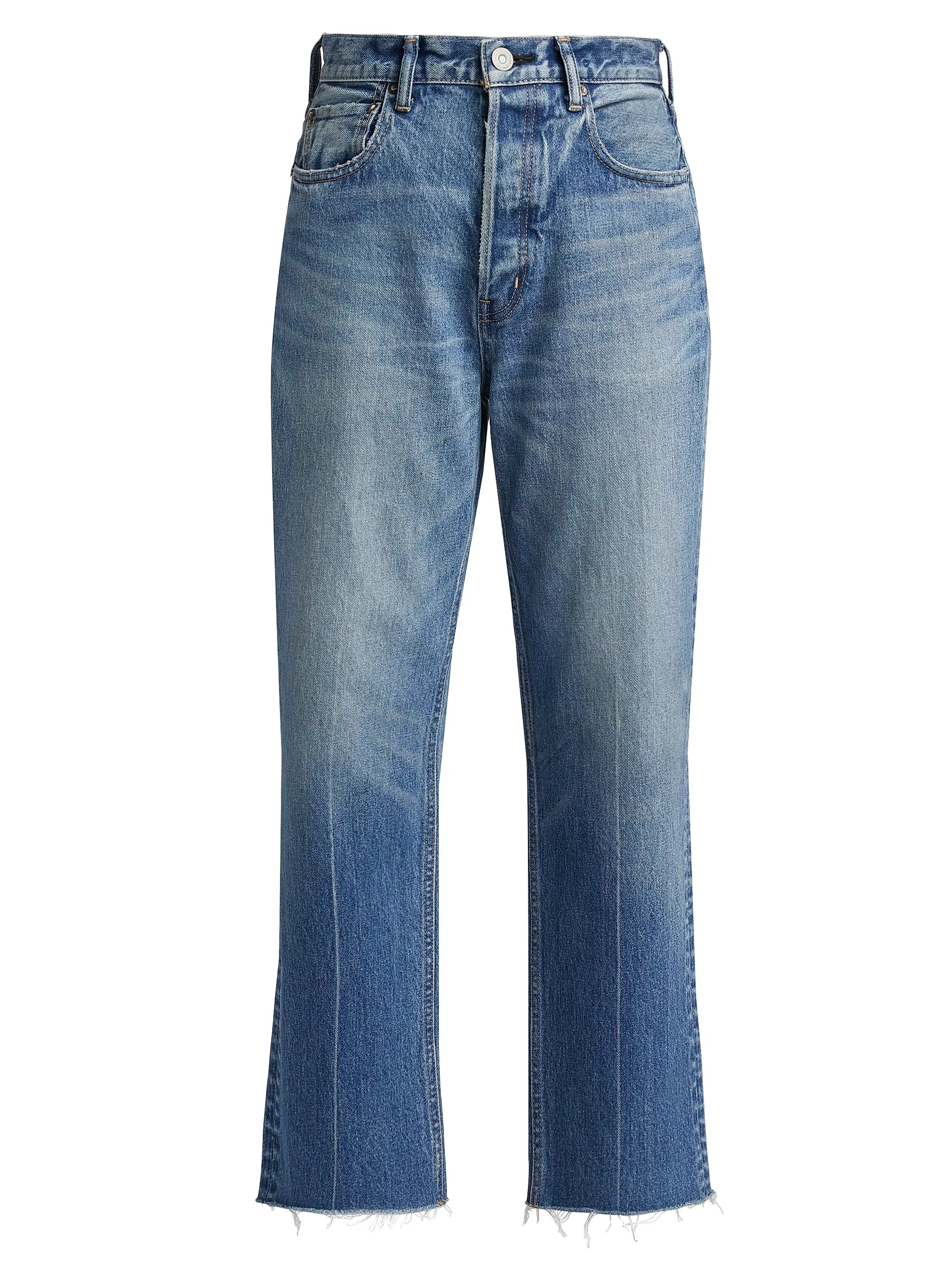 Farmington Wide Straight-Fit Crop Jeans | Saks Fifth Avenue
