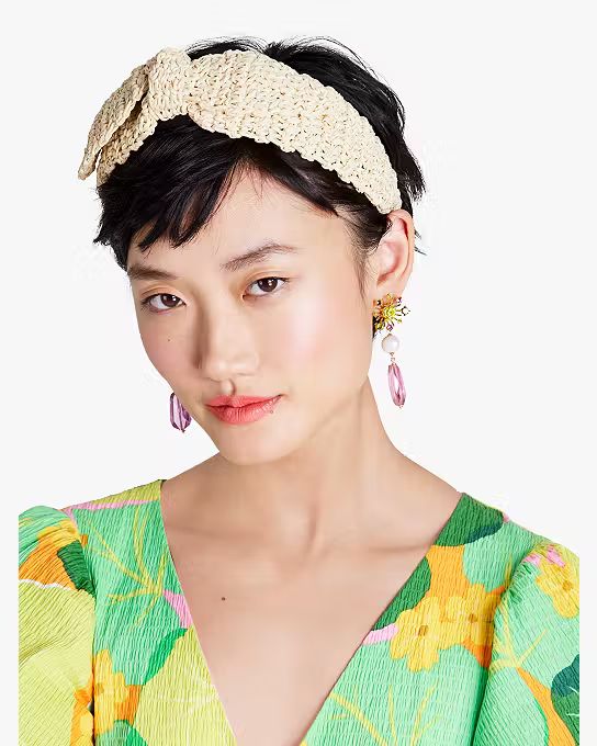 Crochet Paper Straw Bow Headband | Kate Spade (US)