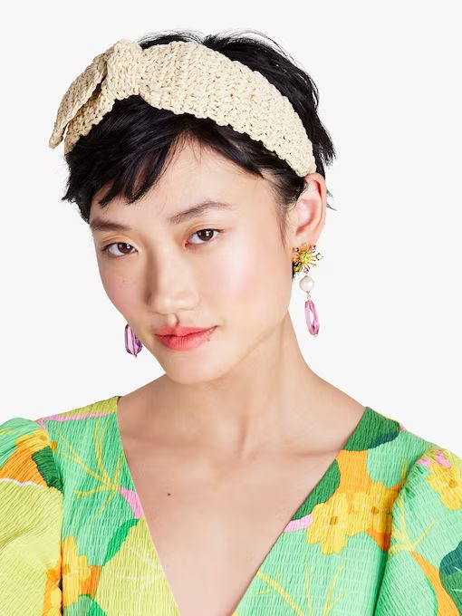 Crochet Paper Straw Bow Headband | Kate Spade (US)