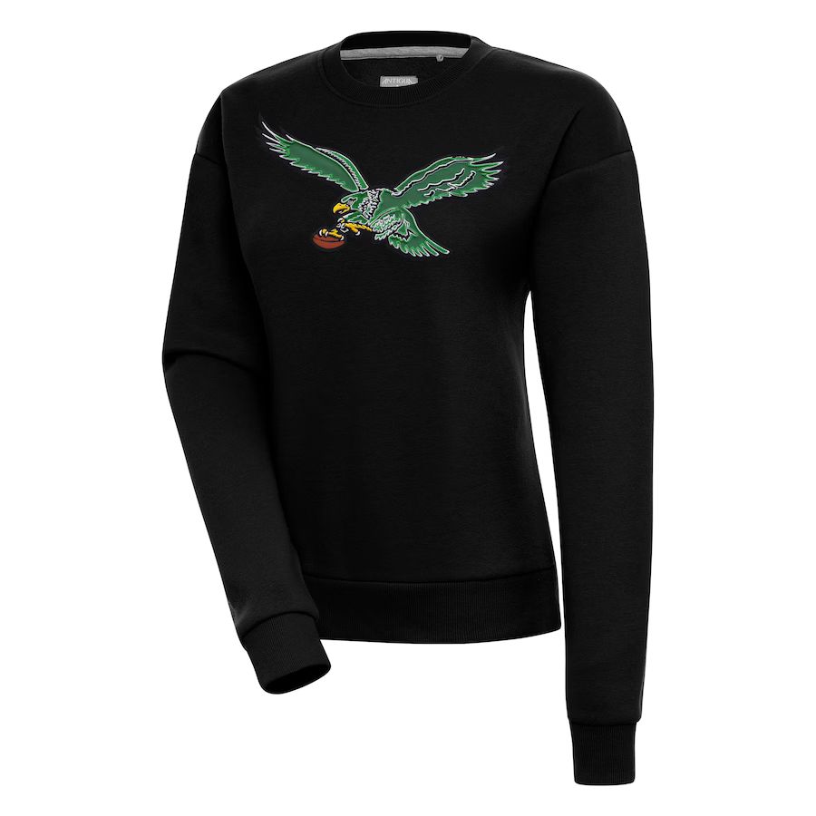 Philadelphia Eagles Antigua Women's Gridiron Classics Victory Pullover Sweatshirt - Black | Lids