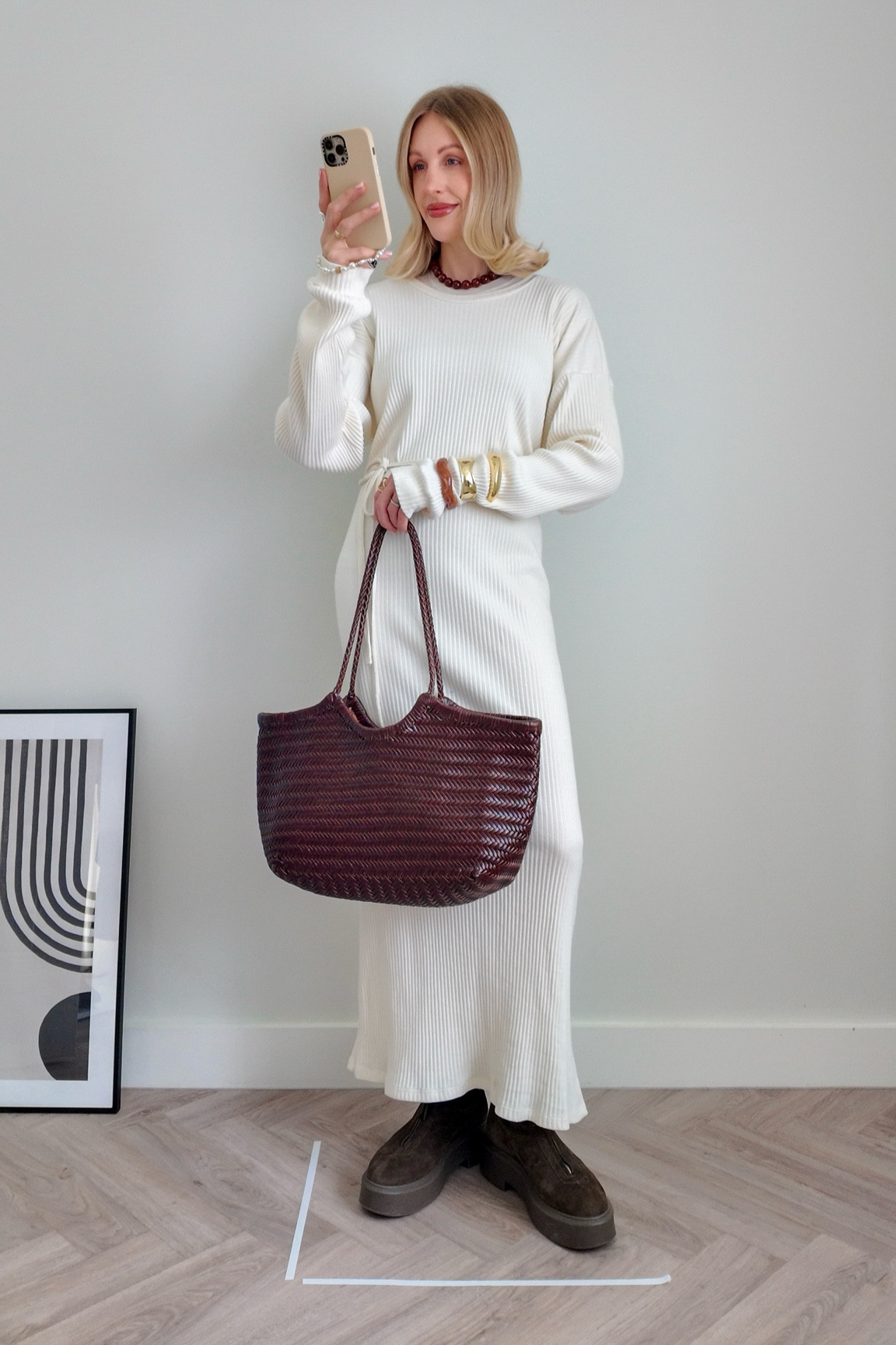 Knit dress, knitted dress, spring outfit, the row boots, suede boots, suede shoes, woven bag, beaded necklace

#LTKspring #LTKeurope #LTKFashionMonth