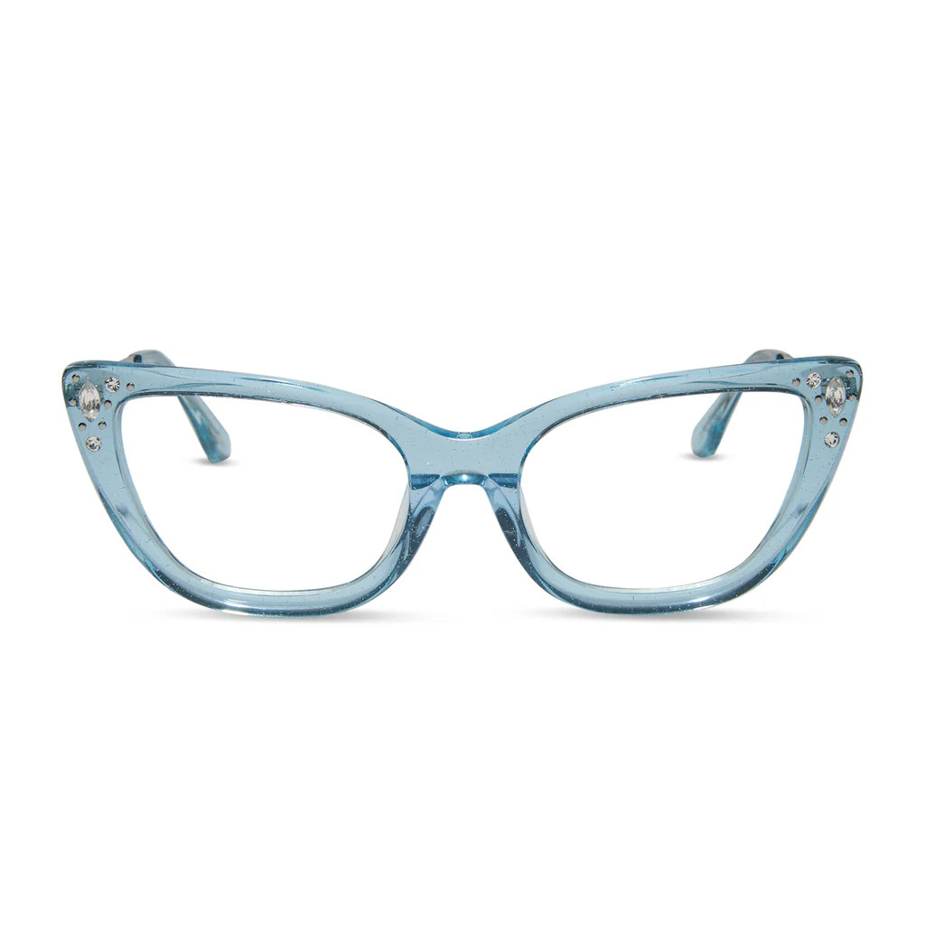 DISNEY PRINCESS - CINDERELLA + BLUE CRYSTAL GLITTER + CLEAR GLASSES | DIFF Eyewear
