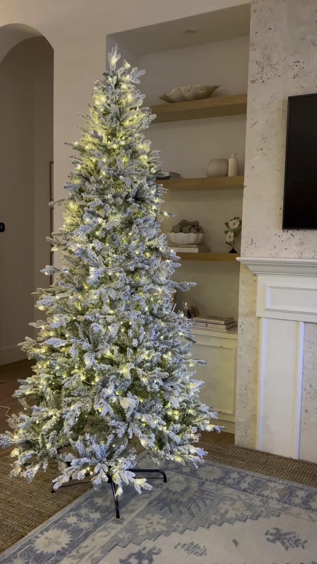 King of Christmas Queen flocked 9ft Christmas tree! This flocked Christmas tree comes in regular and slim with a variety of heights. Great quality, pre lit Christmas tree, and natural looking! 

#LTKSeasonal #LTKHoliday #LTKCyberWeek