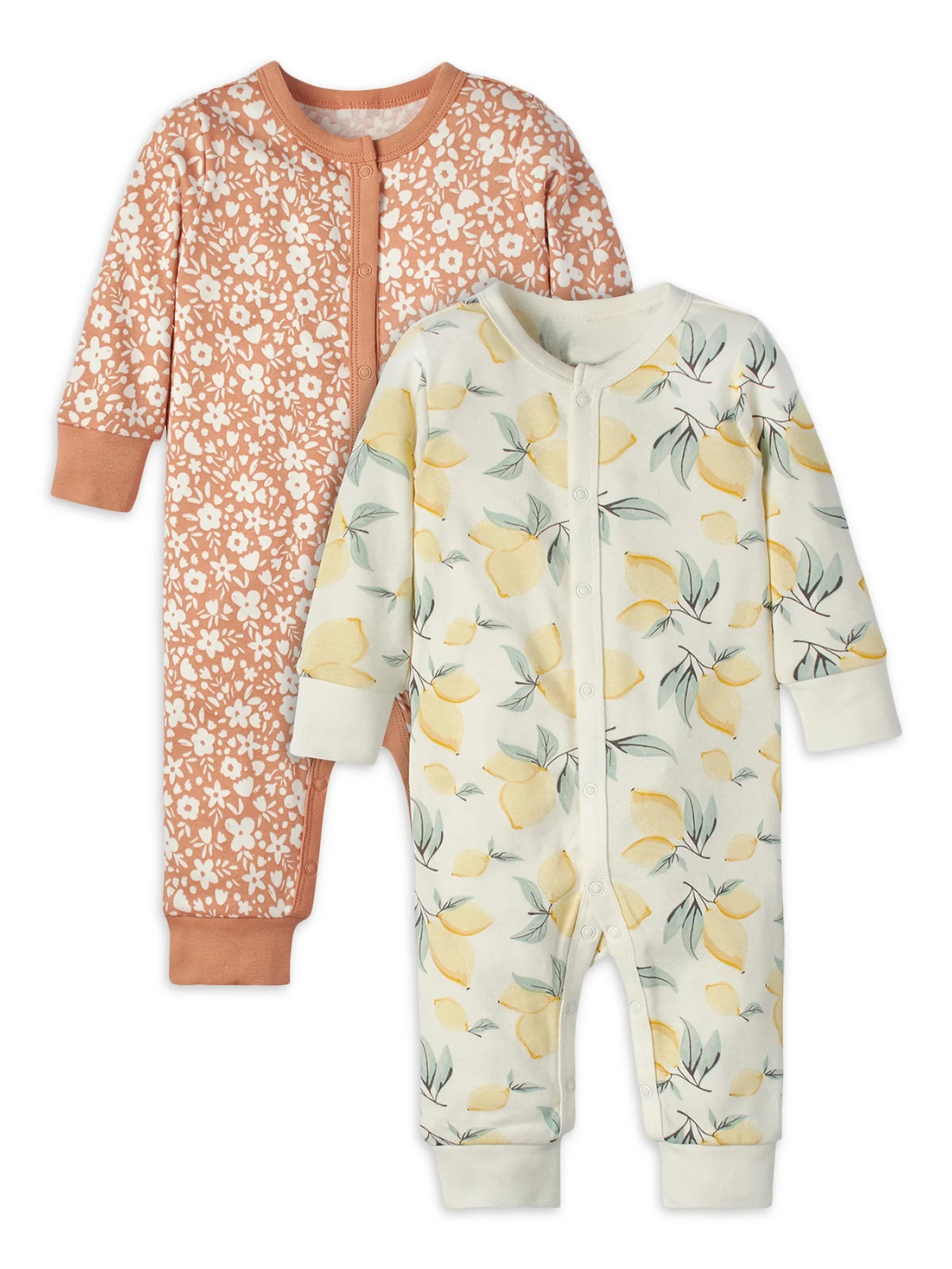 Modern Moments by Gerber Baby Girl Coveralls, 2-Pack, Sizes Newborn-12 Months - Walmart.com | Walmart (US)
