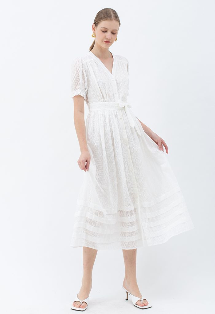 Effortless Grace Button Down White Maxi Dress | Chicwish