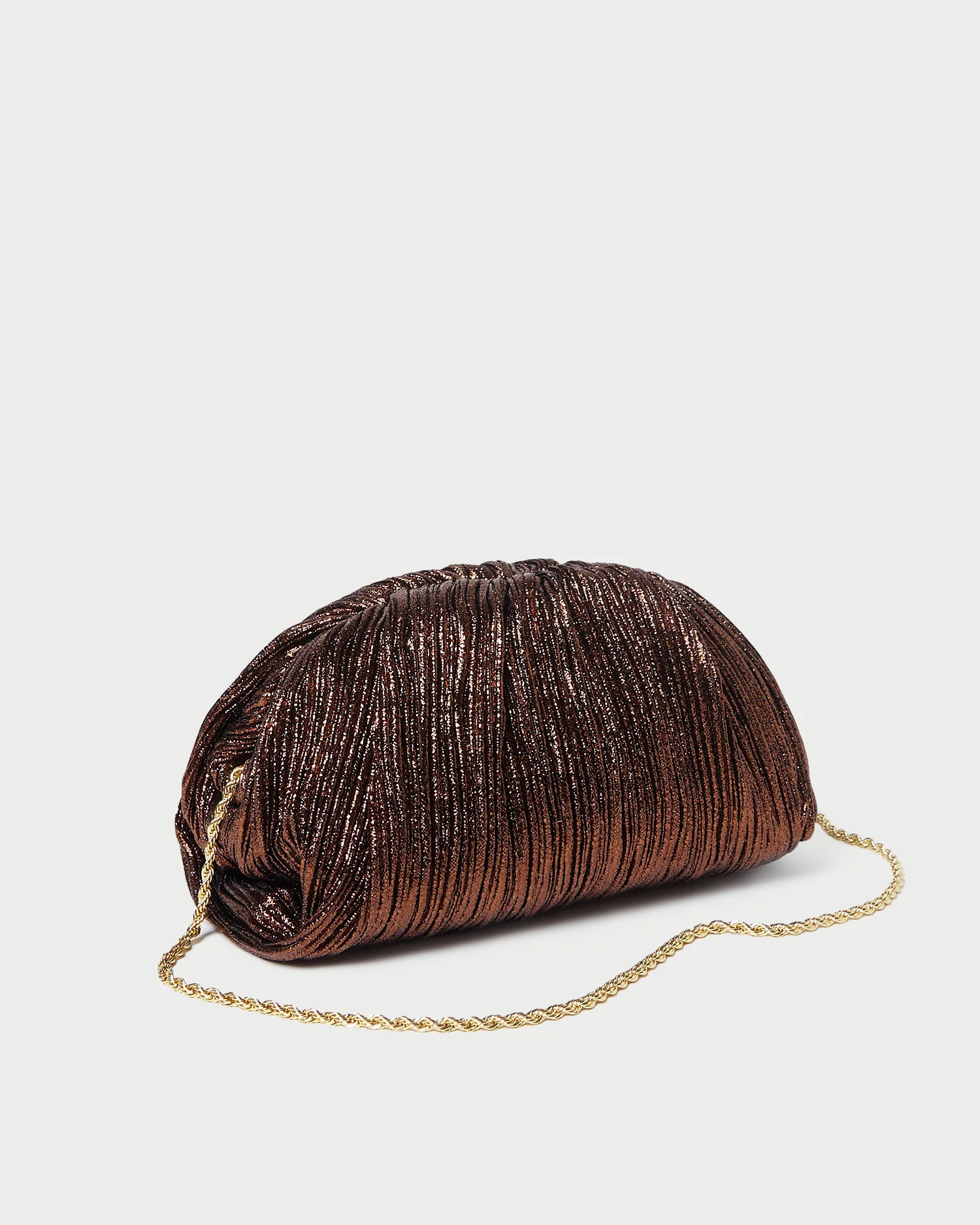 Bailey Mocha Pleated Dome Clutch | Loeffler Randall