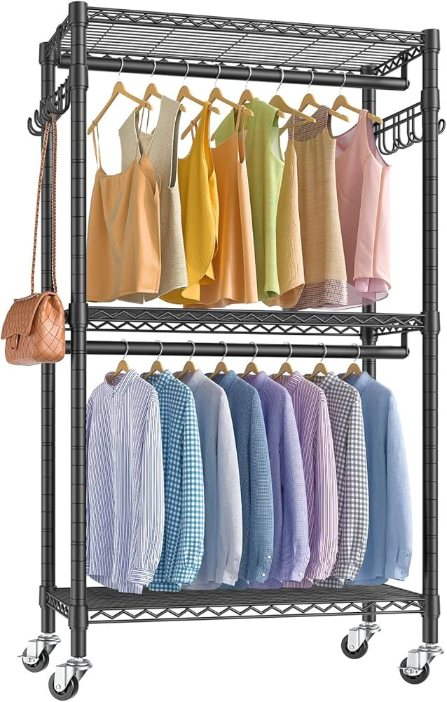 VIPEK R2 Medium Rolling Clothes Rack Heavy Duty Clothing Rack for Hanging Clothes Adjustable Meta... | Amazon (US)