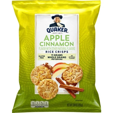 Quaker Popped Gluten Free Apple Cinnamon Rice Crisps 7.04 Ounce Bag | Walmart (US)