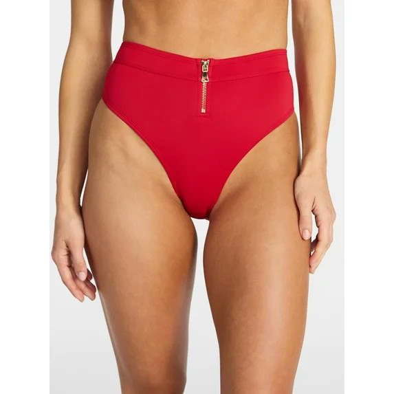 Time and Tru Women's and Women's Plus Size Bond Girl Compression Zipper Bikini Bottoms, Sizes XS-... | Walmart (US)