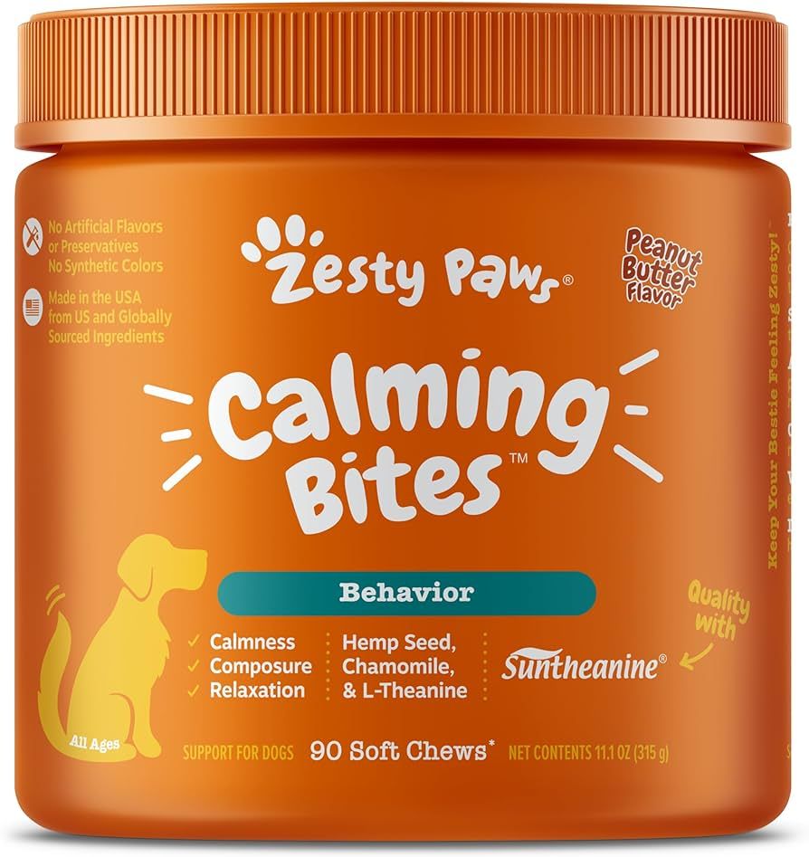 Zesty Paws Calming Chews for Dogs Composure & Relaxation for Everyday Stress & Separation Peanut ... | Amazon (US)