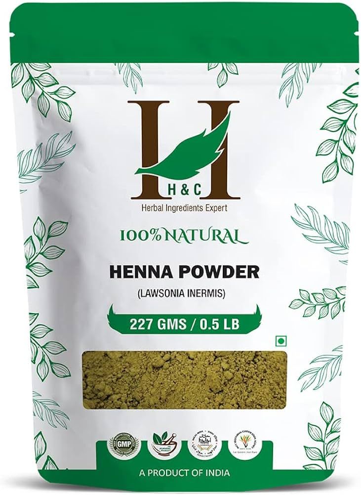 H&C 100% Natural and Pure Henna Powder/Lawsonia Inermis 227 gms (1/2 LB) for Hair | Amazon (US)