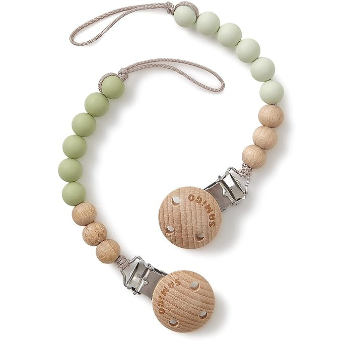 SAMiGO Pacifier Clips Holders Silicone Paci Binky Clips for Baby Boys and Girls - 2 Pack | Amazon (US)