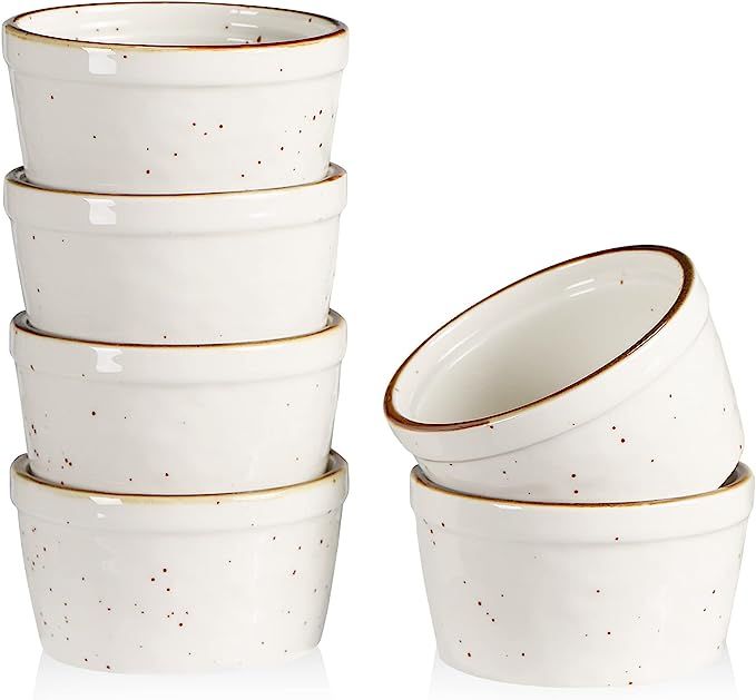 ONEMORE Ceramic Ramekins, 8oz Oven, Dishwasher Safe Baking Cups - Mini Bowls for Pudding, Souffle... | Amazon (US)
