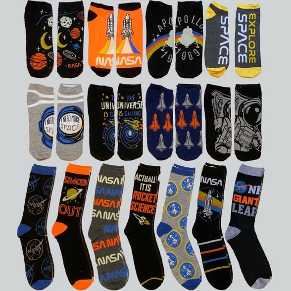 Men&#39;s NASA 15 Days of Socks Advent Calendar 15pk - 6-12 | Target
