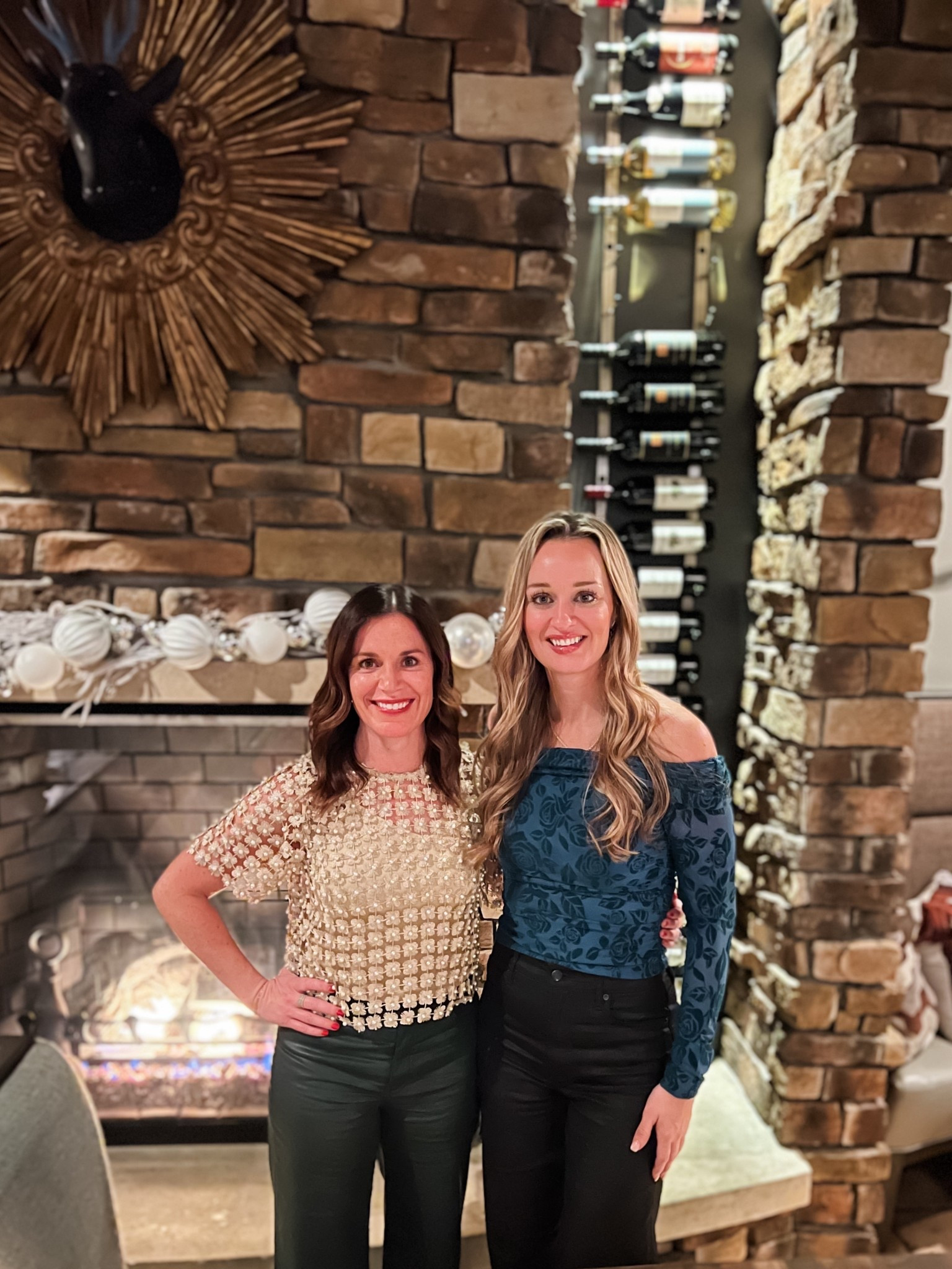 Addie pearl top sold out in beige. But still available in black. Use code HOCFW to save 10%. Also wearing my cut from the cloth coated leather pants and green. Size 0.

#LTKootd #LTKSeasonal #LTKHoliday