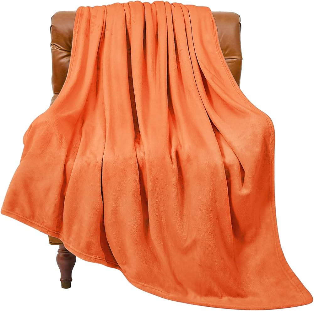 BEDELITE Orange Throw Blanket Fleece Blanket 50" x 60" | Amazon (US)