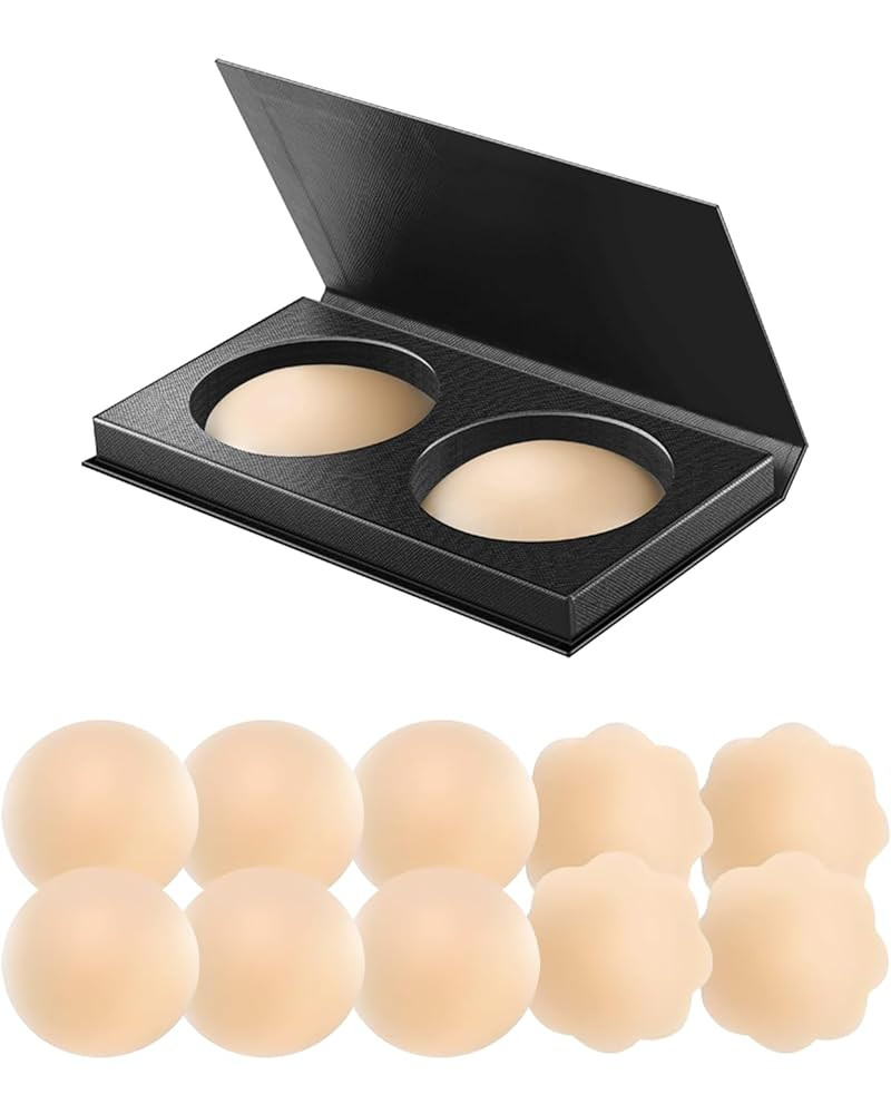 VOCH GALA 5 Pairs Nipple Cover for Women Reusable, Adhesive Silicone Nipple Pasties, Sticky Bra P... | Amazon (US)