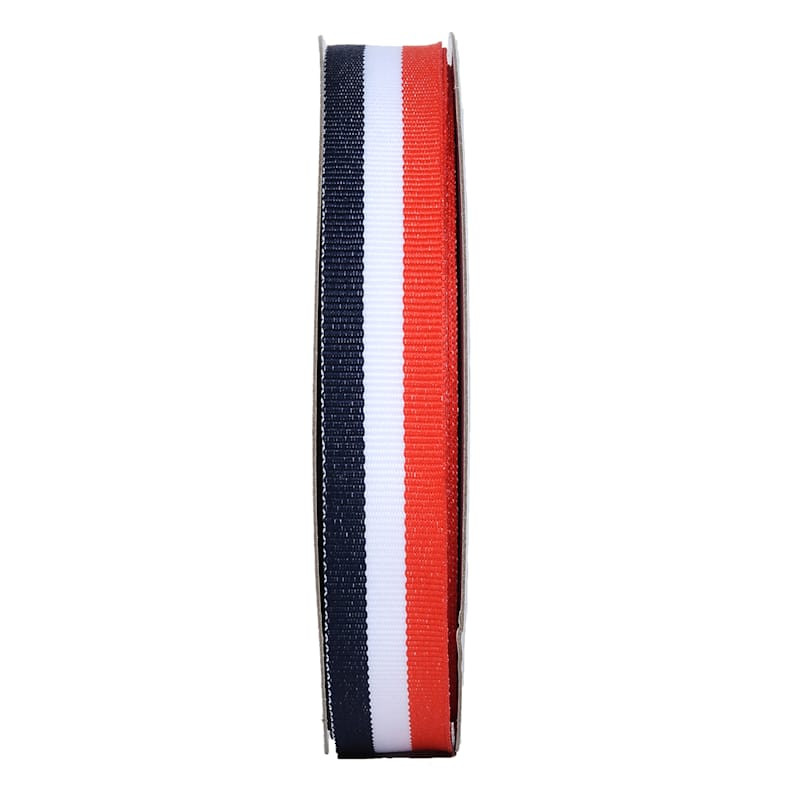 10-Yard Red White & Blue Striped Ribbon, 4" | At Home