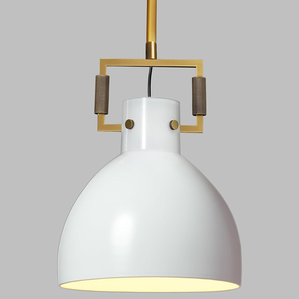 Modern Pendant Lights Kitchen Island, 10" Milk Glass Pendant Light Indoor Dome White Island Light... | Amazon (US)