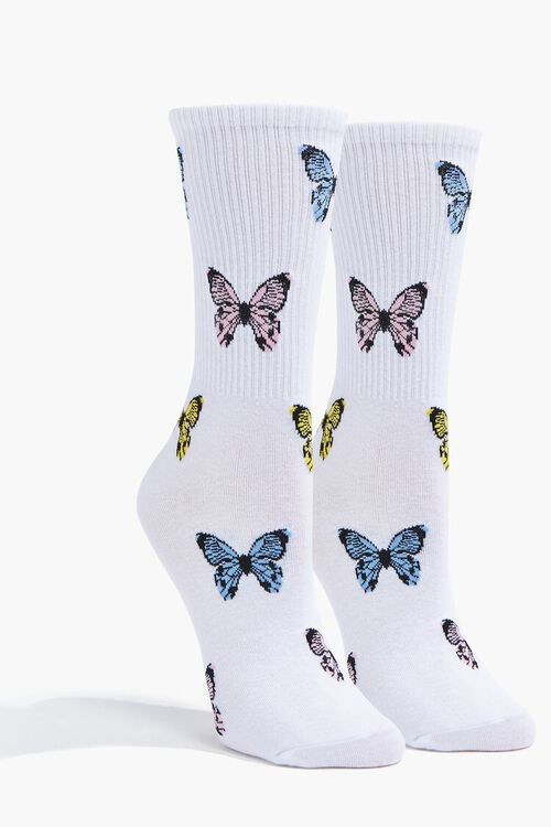 Butterfly Print Crew Socks | Forever 21 (US)