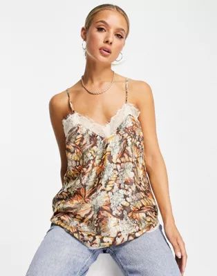 River Island metallic thread cami top in bronze | ASOS | ASOS (Global)