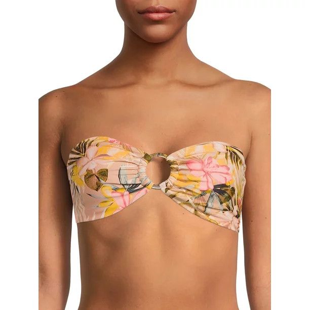 Time and Tru Women’s Tortoise Ring Bandeau Swimsuit Top | Walmart (US)
