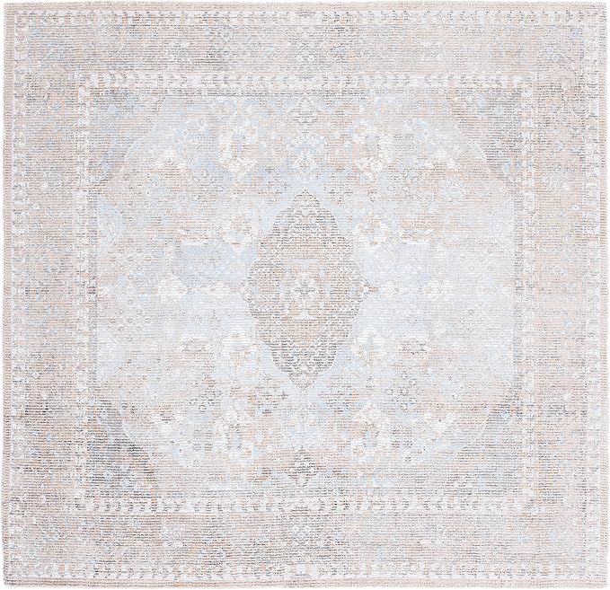 Safavieh Restoration Vintage Collection 6' Round Beige/Sand RVT703B Handmade Distressed Wool & Vi... | Amazon (US)