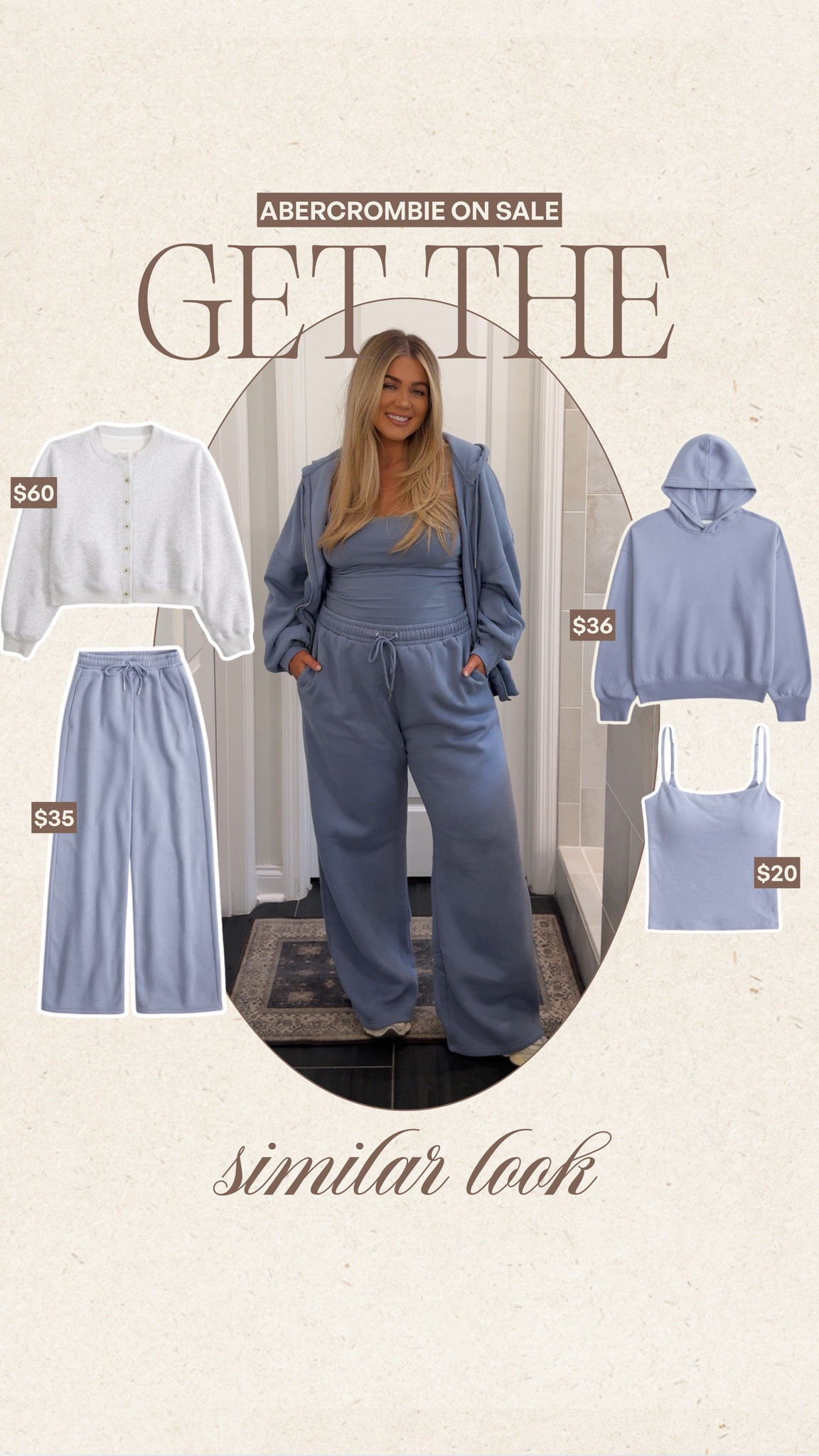 @abercrombie sale this week! The pants and tank are still in stock from this fit! I would pair with the grey cardigan or get the matching hoodie!

#LTKSaleAlert #LTKMidsize #LTKootd
