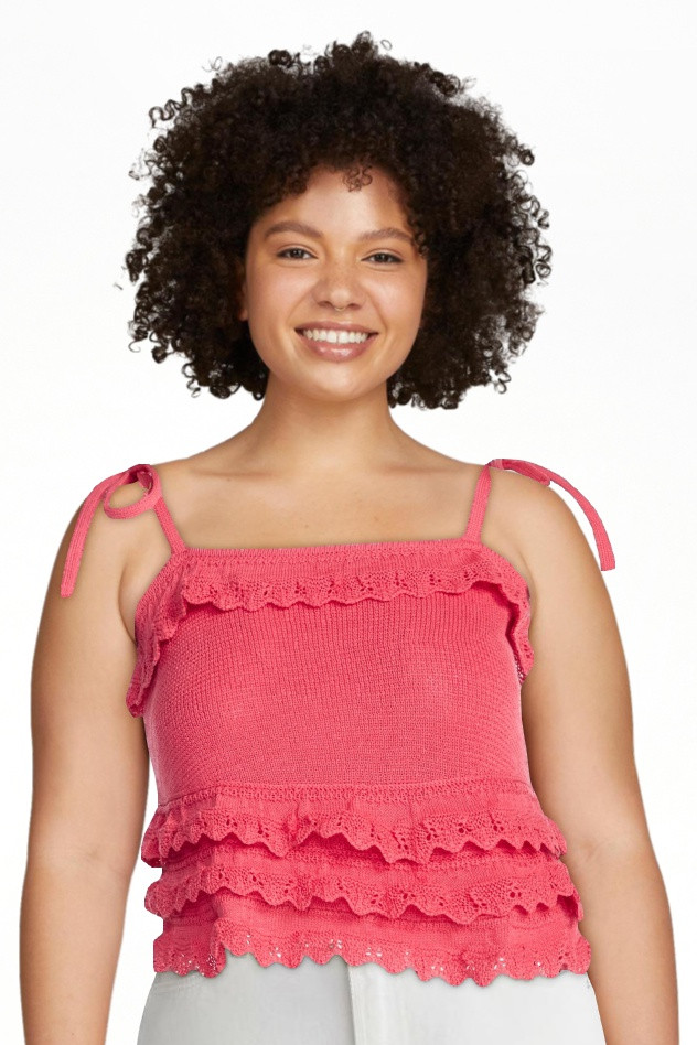 Scoop Women's Tie Ruffle Sweater Tank, Sizes XS-XXL | Walmart (US)