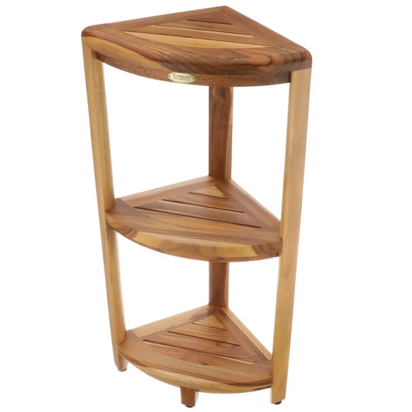 EcoDecors Snazzy Teak Shelf Corner Shower Caddy Organizer EarthyTeak™ | Wayfair North America