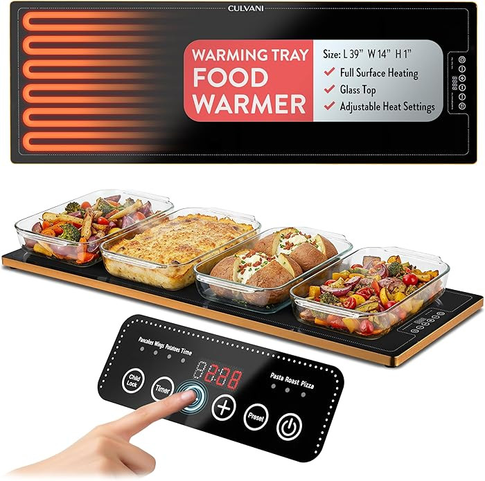 ThermaPlate XL Warming Tray | 39"x14" Glass Electric Food Warmer for Parties, Buffets & Dinners |... | Amazon (US)