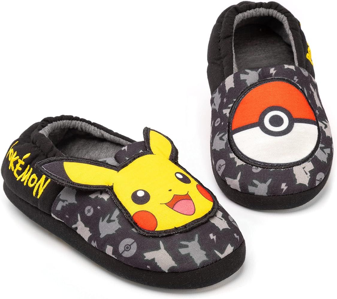 Pokemon Pikachu Slippers for Boys & Girls | 3D Character Pokeball Kid's Footwear House Shoes Slip... | Amazon (US)
