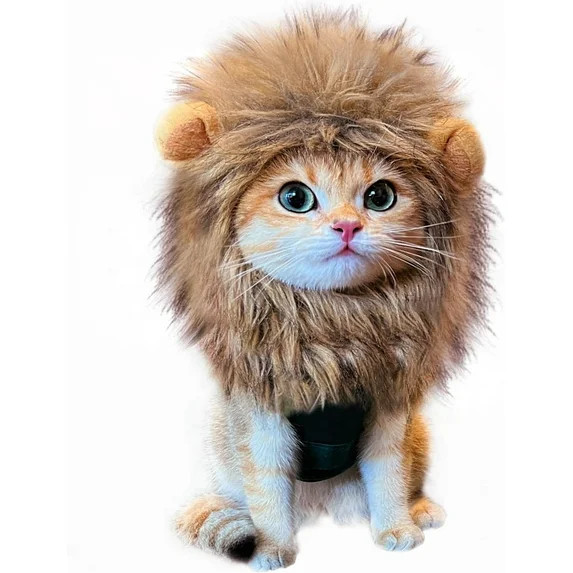 Cat Wig, Lion Mane Wig for Cats, Cute Cat Lion Mane Costume Cosplay Dress Up Apparel Adjustable W... | Walmart (US)