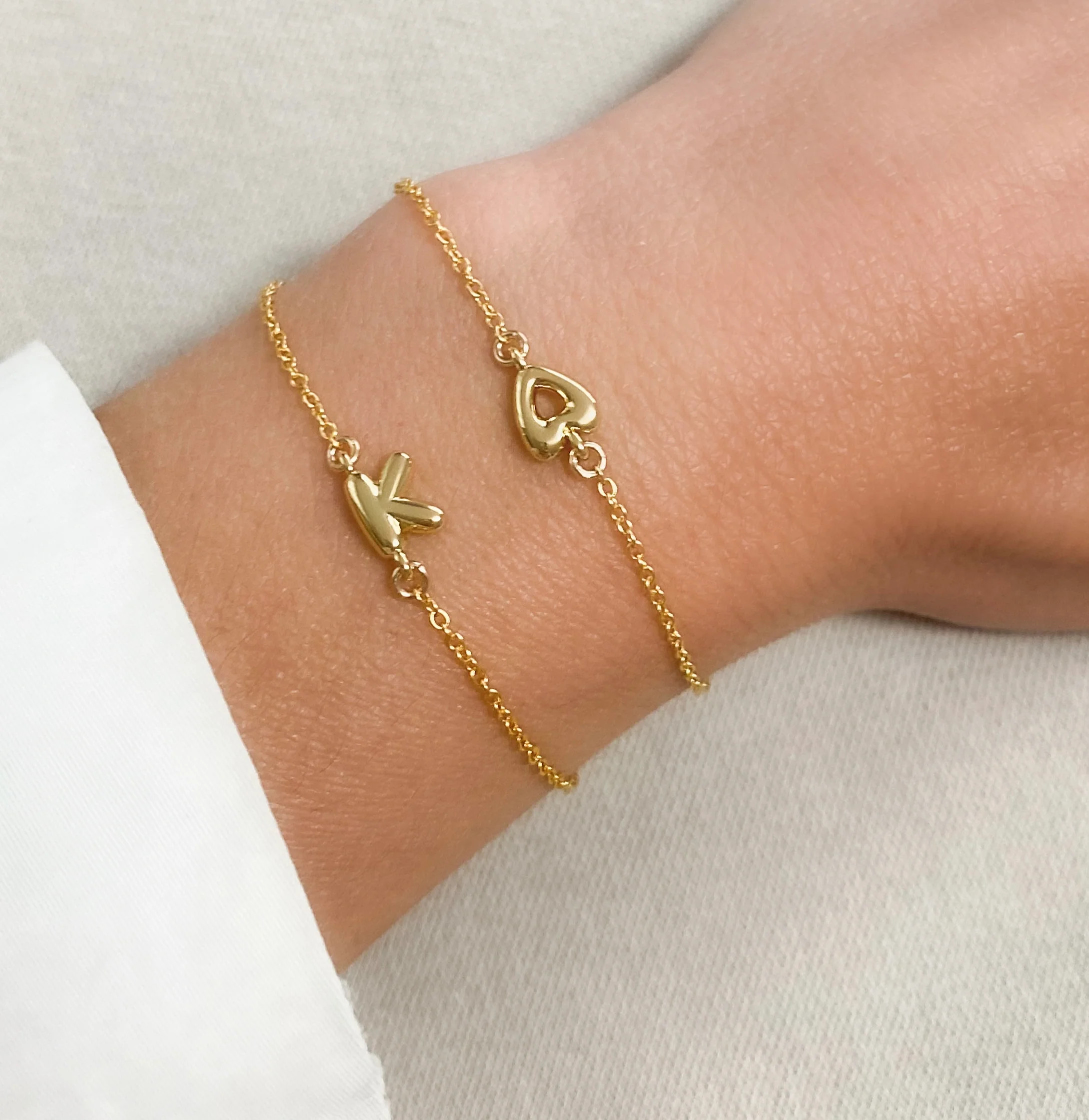 Mini Puffy Letter Bracelet | The Jewelry Standard