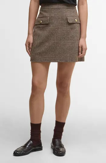 Barbour Sophia Houndstooth Check Merino Wool Miniskirt | Nordstrom | Nordstrom