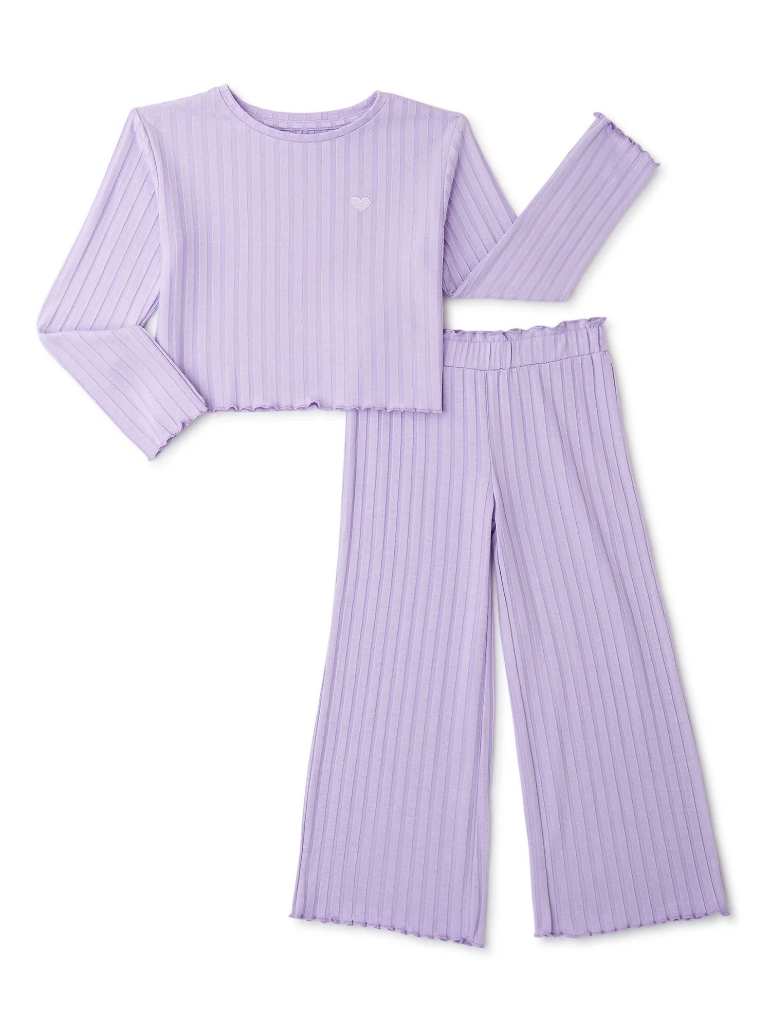 365 Kids from Garanimals Girls Rib Top and Pants Set, 2-Piece, Sizes 4-10 | Walmart (US)