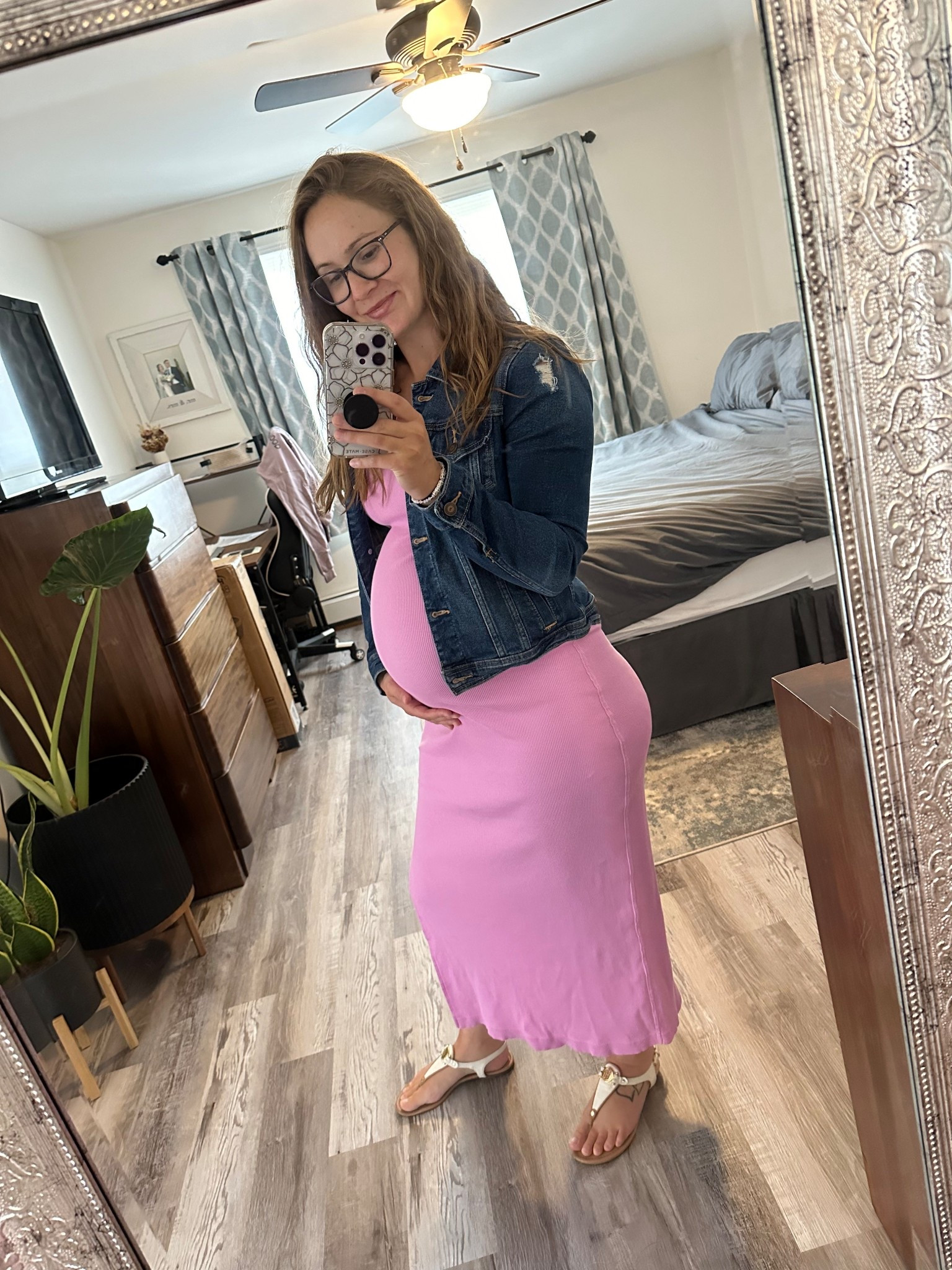 When I was pregnant with my daughter, finding things to wear to work were always a struggle. I tended to wear knit dresses with a jean jacket all summer. It was cute but also comfortable 

#LTKmomlife #LTKBaby #LTKBump