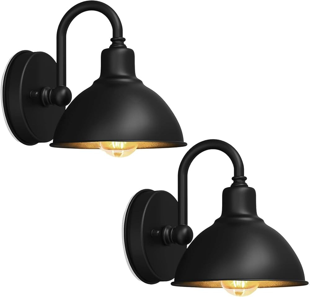 Outdoor Gooseneck Barn Lights, Small Sophisticated Farmhouse Porch Lights, Waterproof Black Moder... | Amazon (US)