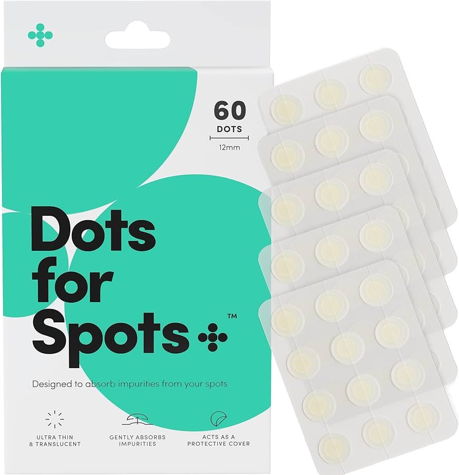 Dots for Spots Pimple Patches for Face - Pack of 60 Hydrocolloid Acne Patch - Invisible Zit Stick... | Amazon (US)